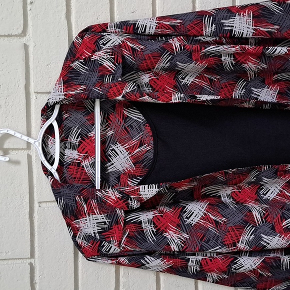 Business Casual Vibrant Button Up Blouse W/Buillt In Black Tank. Size 3X NWOT - Picture 2 of 10